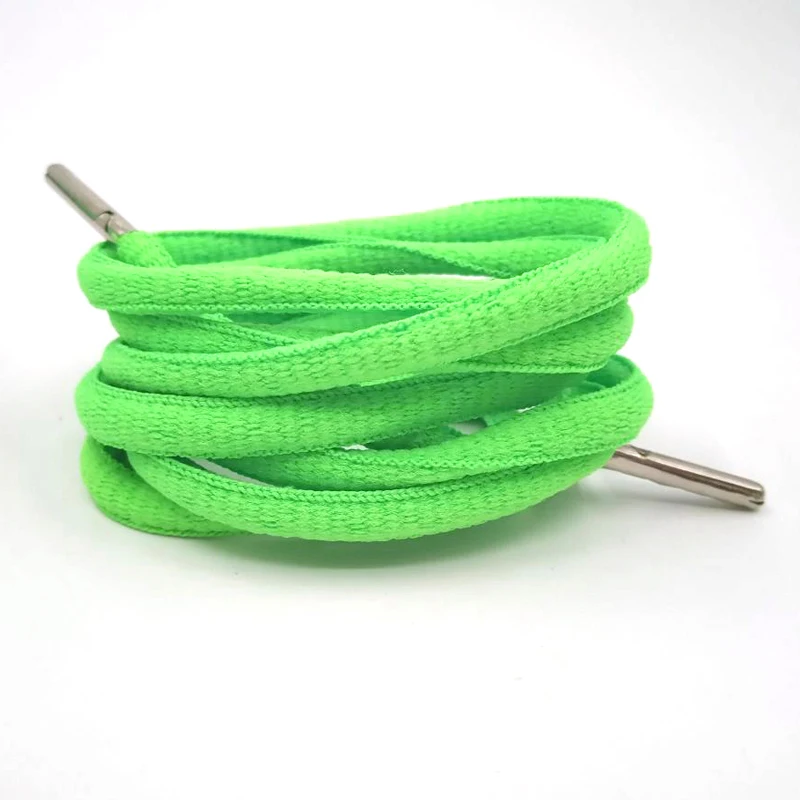05 fluor green Аксессуары для обуви, шнурки для обуви, белые, круглые, мужские, плоские, замочки, Круглые, Сникеры, кружева, офсетные, кордон, 4 цвета, металлическая головка - Цвет: 05 fluor green