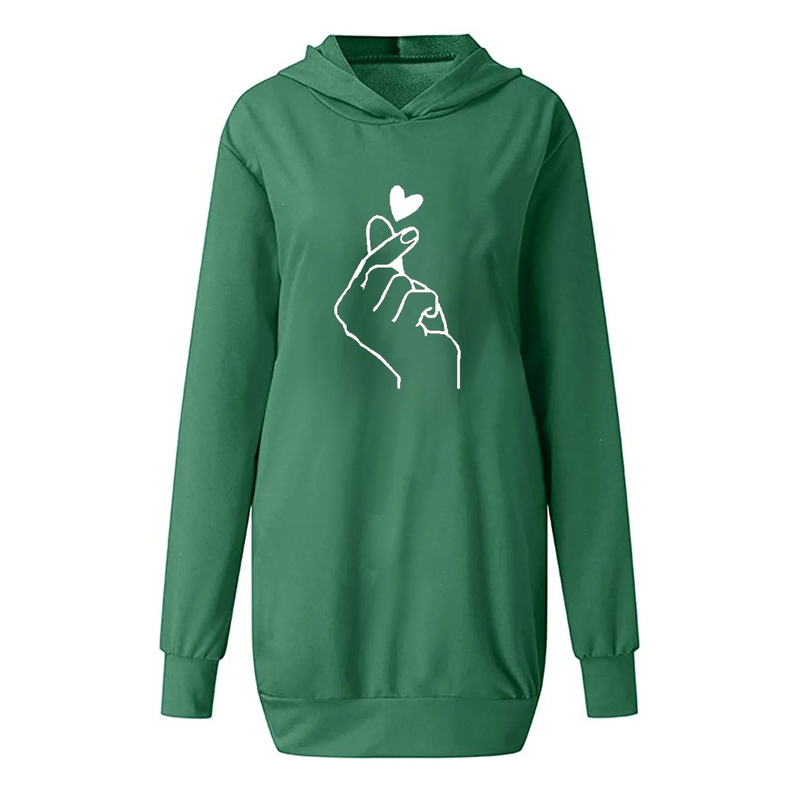 

Fashion Women Valentine's Day Letter Print Hooded Pockets Short Sweatshirt Dress Sexy Slim Femme Robe Winter love Dress