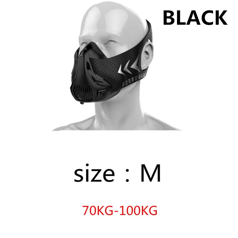 Black M FDBRO спортивные маски 2,0 Phantom для тренировок на подъеме, велосипедные маски для бега, кардио, высокая высота, защитный фильтр для дыхания - Цвет: Black M