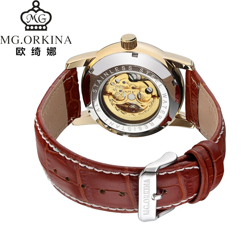 Мужские часы с золотым корпусом автоматическим обмоткой лучший бренд роскошные