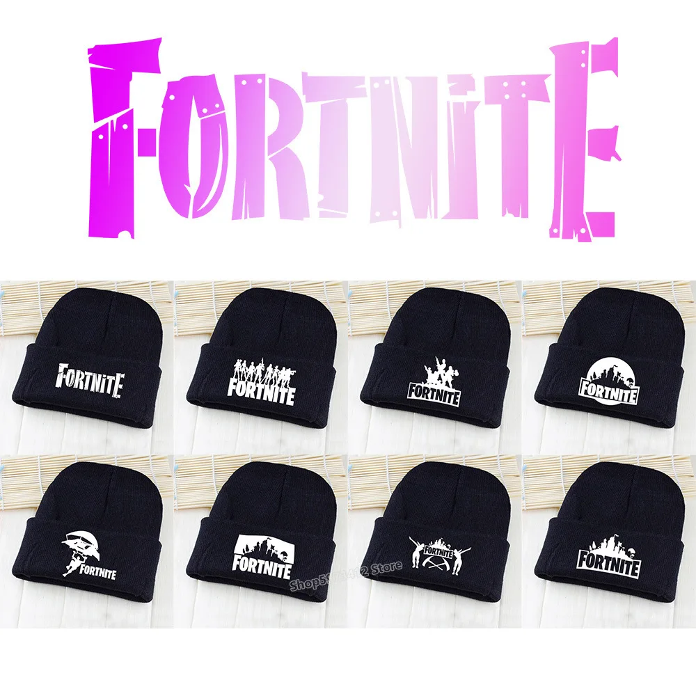 Лыжные шапки Fortnites вязаные в стиле крепости для ночных игр шапка студентов черная