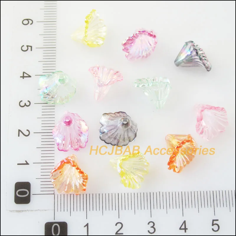 100 шт. Смешанные акриловые пластиковые бусины с рогом Цветочные заглушки