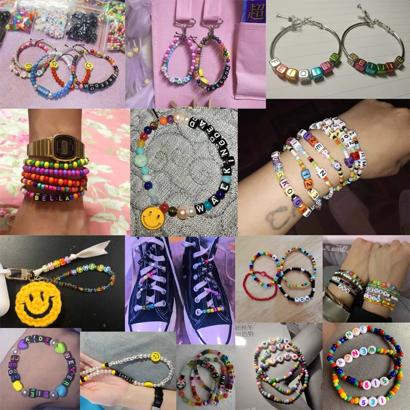 200 шт. смешанные буквы круглые акриловые бусины плоский алфавит цифровой Куб