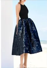 Robe de soirée réfléchissante à paillettes, dos nu, longueur de thé, ligne A, dos ouvert, Sexy, pour occasions spéciales, avec fermeture éclair  (1)