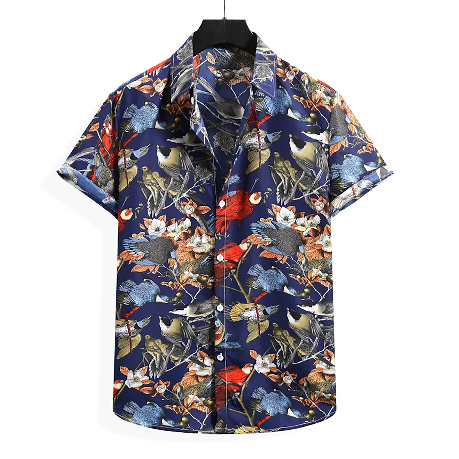 Рубашка мужская с принтом Гавайская Повседневная блуза короткими рукавами на