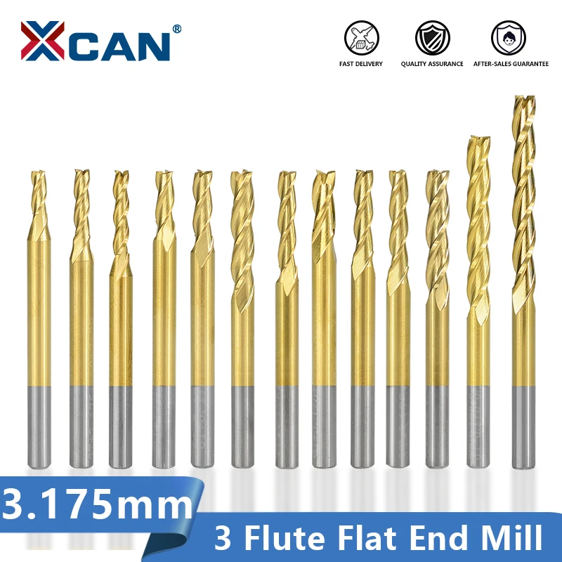 XCAN плоская Концевая фреза 3 175 мм хвостовик карбидный Фрезерный резак для резки