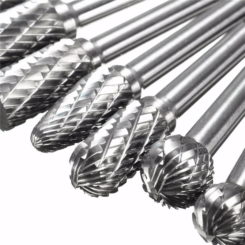

8pcs 1/4 Inch Shank Double Cut Carbide Rotary Burr Die Grinder Grinding Head Bit Tool Set