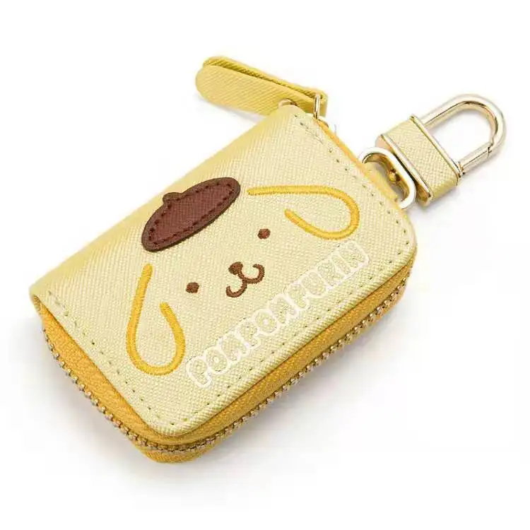 Милый мультяшный помпон Purin My Melody Кожаный Автомобильный держатель для ключей защитный брелок кошелек чехол для ключей сумка органайзер