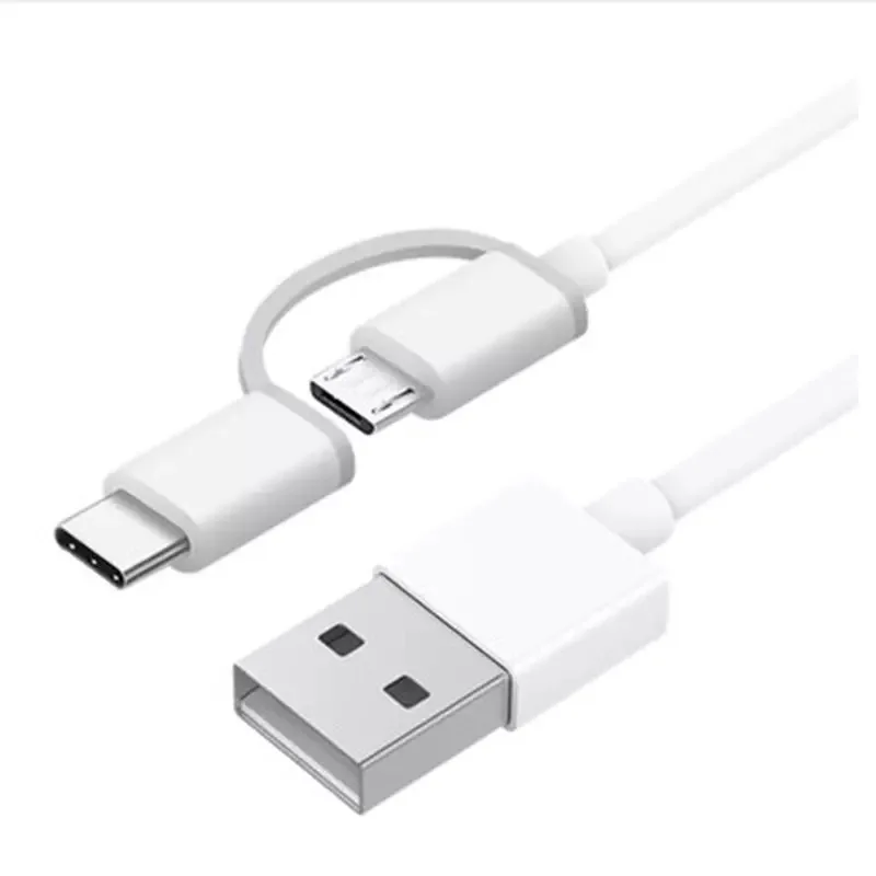 Оригинальный зарядный usb кабель Xiaomi 2 в 1 micro to Type c для mi 8 9 9se cc9 a3 redmi 4a 5 plus mix 3 note 7