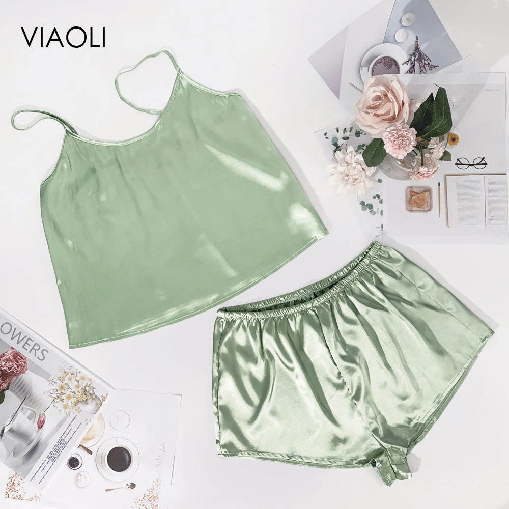 12 цветов летний женский пижамный комплект сексуальный шелковый без рукавов