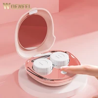 woenfel contact lens cleaner case box contact lens case travel glasses lenses ultrasonic cleaning soaking box eyes container