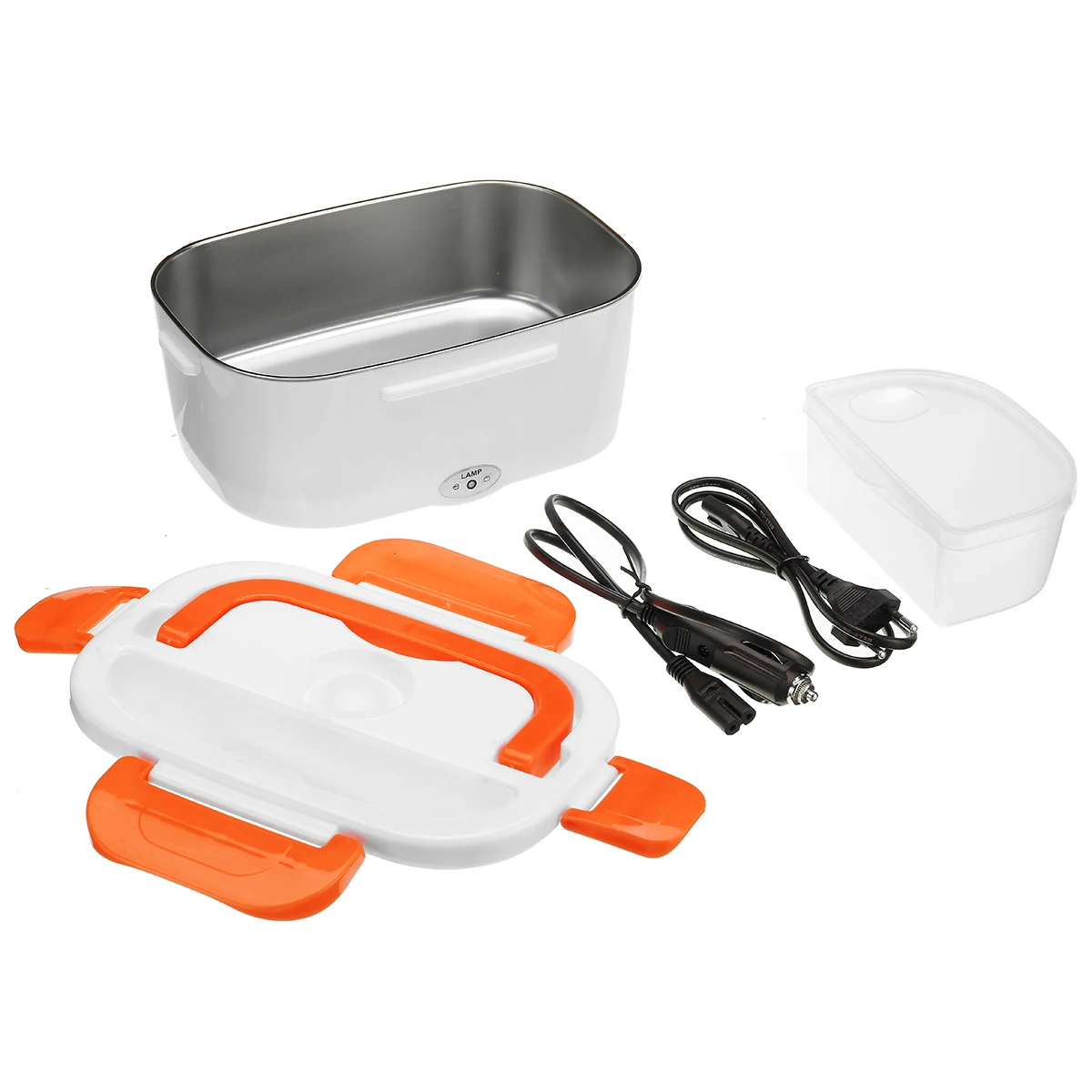 

12V 110V/220V Home Car Lunch Box Food Container 2 In 1 Portable Electric Heating Food Warmer Heater Rice Container Dinnerware