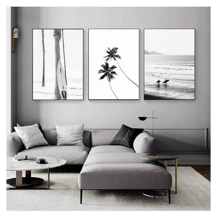 Настенное художественное оформление пляжный принт декор берега океана пальма