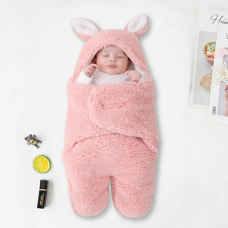 Детский спальный мешок, новинка 2021, плюшевые спальные мешки для младенцев из ягненка, утолщенное противоударное одеяло для новорожденных н...