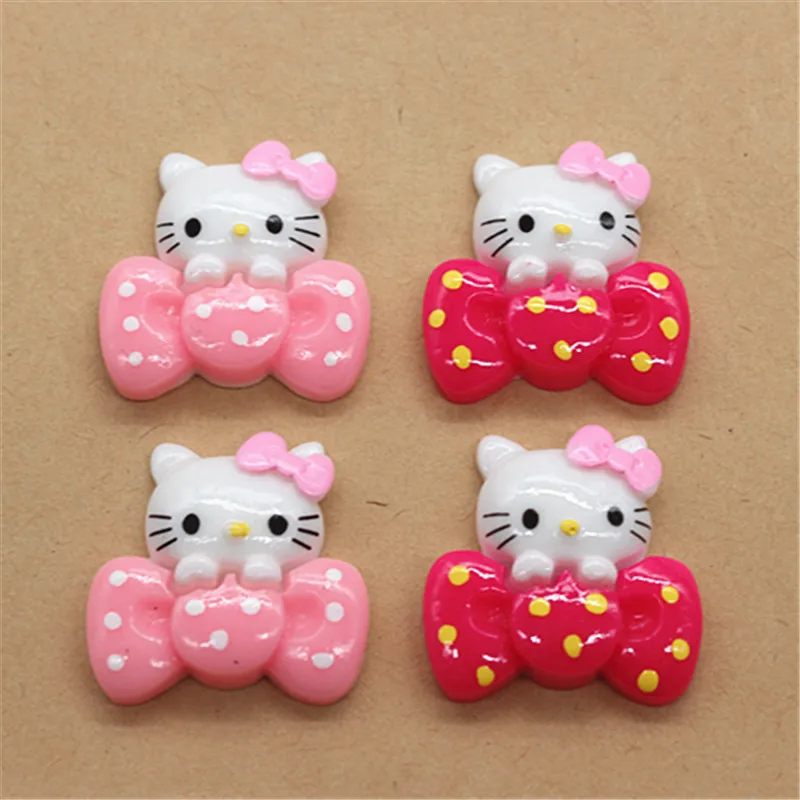 10 шт. кабошоны в виде кота с бантом миниатюрные Кабошоны плоской задней
