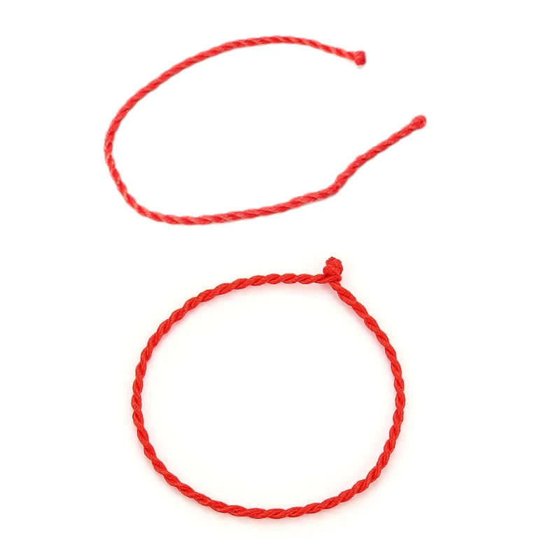 

100Pcs 19/25cm Braided Round Lucky Red Rope Knotted String Strap for Lovers Bracelet Women Men Jewerly Bangle DIY Charm Accessor