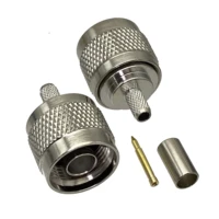 1pcs connector n male plug crimp rg58 rg142 lmr195 rg400 cable straight wire terminals