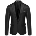 Модный Мужской приталенный офисный Блейзер, куртка, модный однотонный костюм, куртка, свадебное платье, пальто, повседневные деловые мужские костюмы, пальто