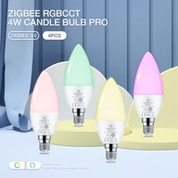 zigbee 3 0 4pcs gledopto brightness adjustment rgbcct led bulb lamp 4w pro work with app amazon alexa voice rf remote control