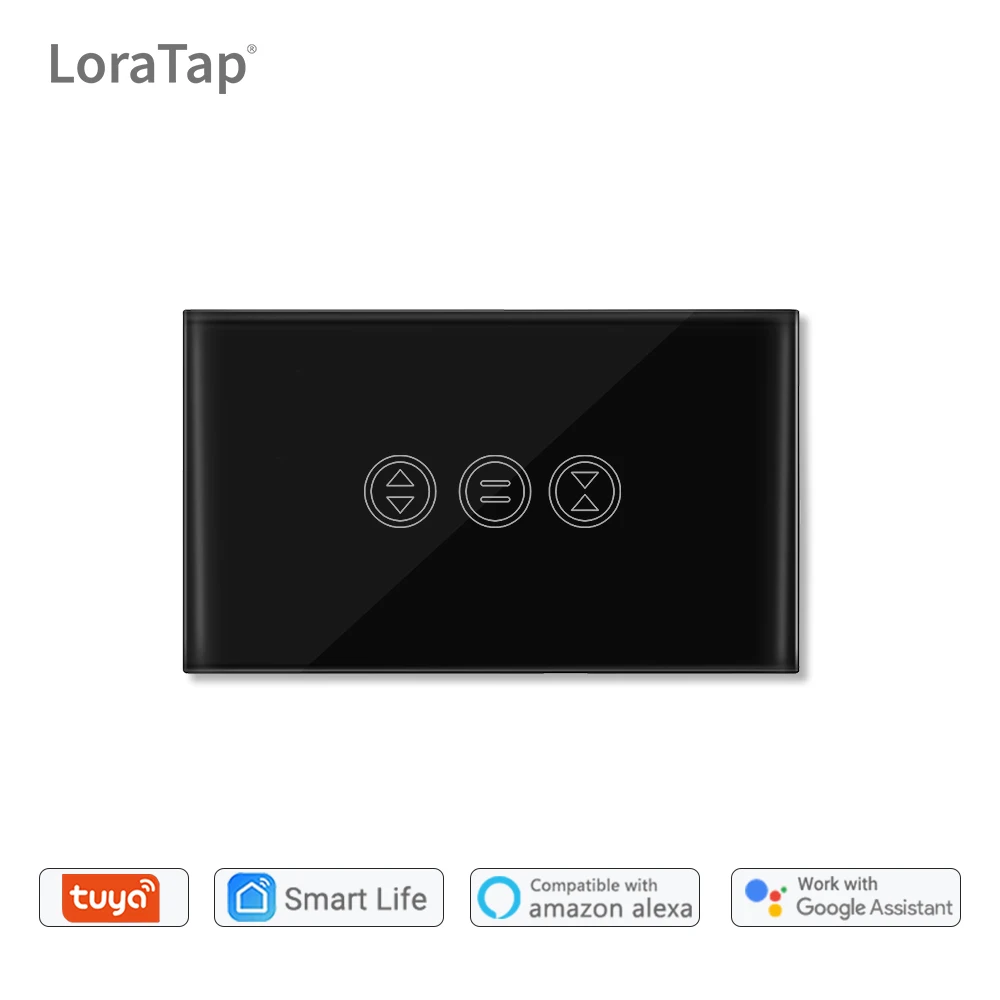 Черный WiFi занавес переключатель Tuya приложение дистанционное управление