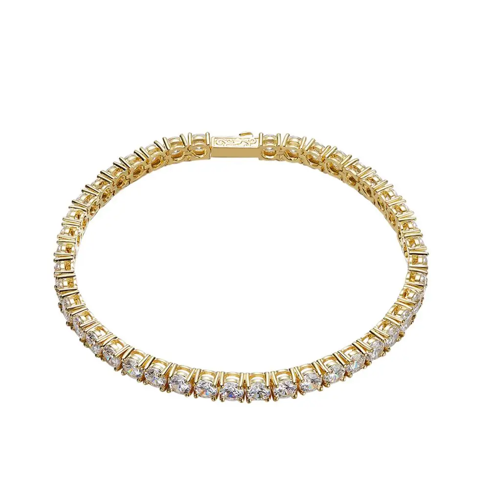 Роскошный латунный хип хоп мужской Узкий браслет цепочка украшенный кристаллами