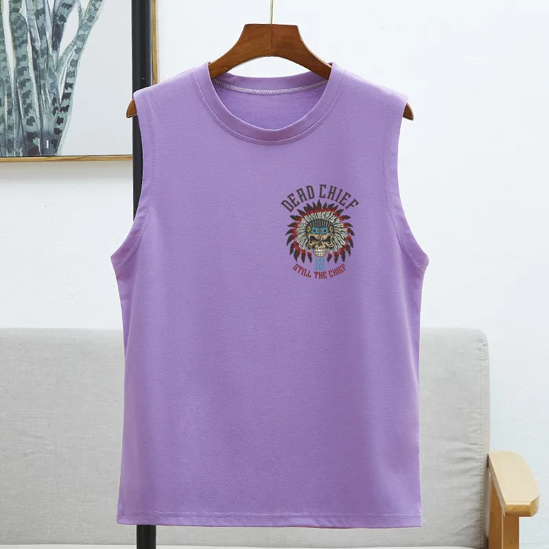 Модная женская футболка с круглым вырезом и без рукавов летняя в стиле Харадзюку