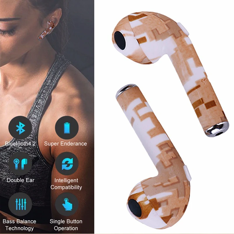 I7s TWS беспроводные Bluetooth наушники цветная окрашенная гарнитура спортивные Hifi