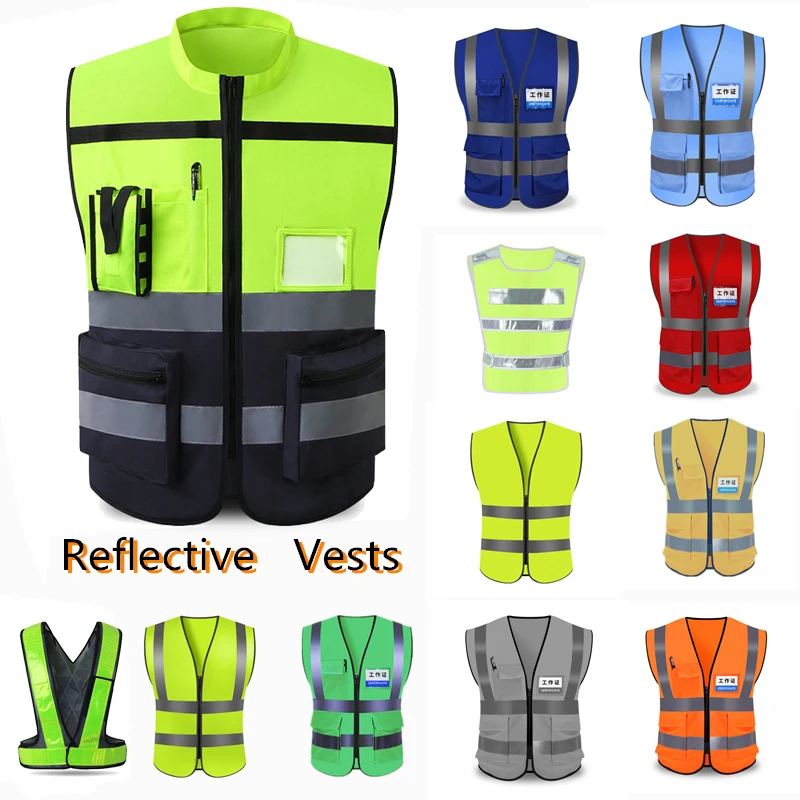 

High Visibility Reflective Safety Clothes Vest Quick Dry Workwear Clothing Unisex Traffic Warning Waistcoat Protect Working