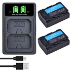 2 шт. 2280 мАч NP-FZ100 батарея + светодиодное зарядное устройство с портом типа C для Sony NP-FZ100 BC-QZ1 Alpha 9,A7RIII,ILCE-7RM3,A9,A9R,9s камера