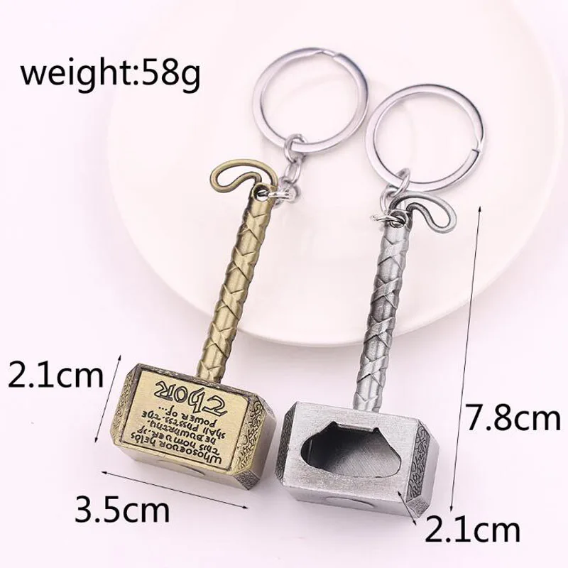 10 шт./лот мужские модные ювелирные изделия Брелки Мстители Тор молоток с