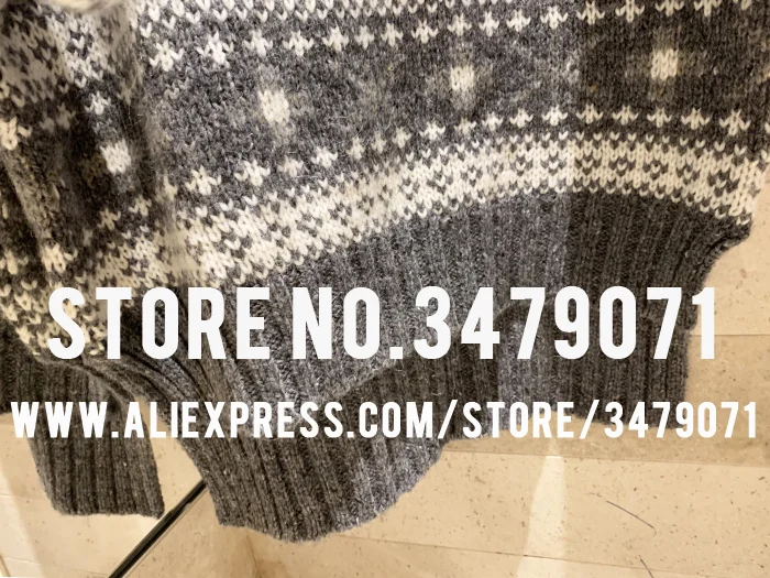 Ladies Duck Pattern V-neck Turtleneck Knit Autumn Winter High Quality Cashmere Wool Blend Casual Women's Loose Sweater