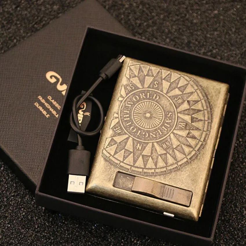 Ретро чехол для сигарет старомодный портативный мужской Ультратонкий