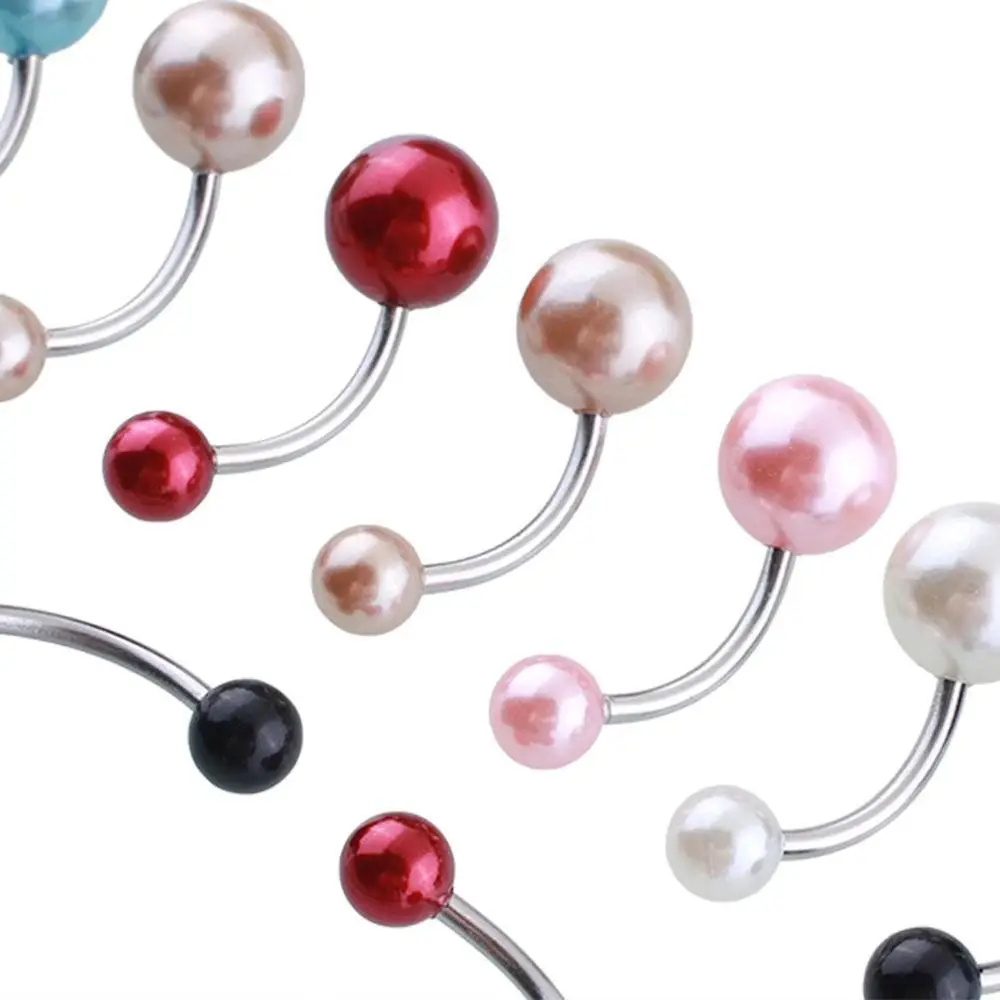 

10Pcs Imitation Pearl Mix Colors Body Piercing Jewelry Belly Button Rings Navel Piercing Fashion Body Jewelry Pircings Wholesale