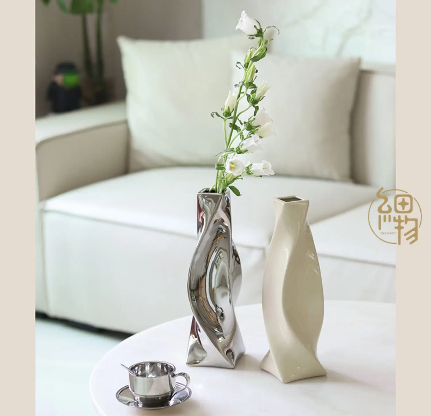 

Nordic Modern Vase Design Table Ceramic Fashion Art Vase Household Creative Plant Decoracao Casa Living Room Decoration EF60HP