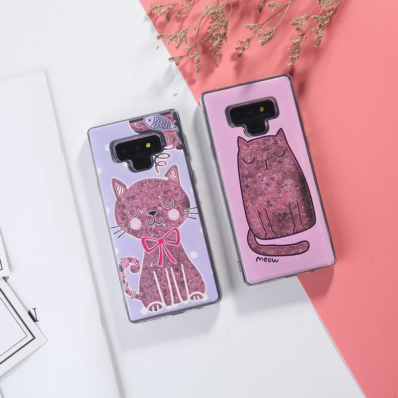 Чехол для Samsung Galaxy Note 9 чехол с жидким блеском S8 S9 S10 Plus S7 Edge A50 A70 A5 A7 2018 A3 2017 |