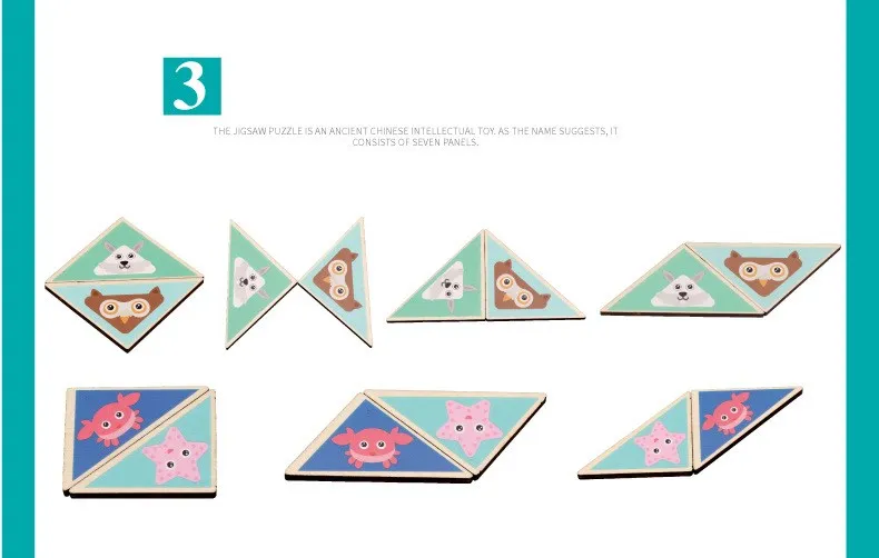 

1set Geometrical Shape Animal Jigsaw Board Wooden Intelligence Development Puzzle Fun Game Toys for Children