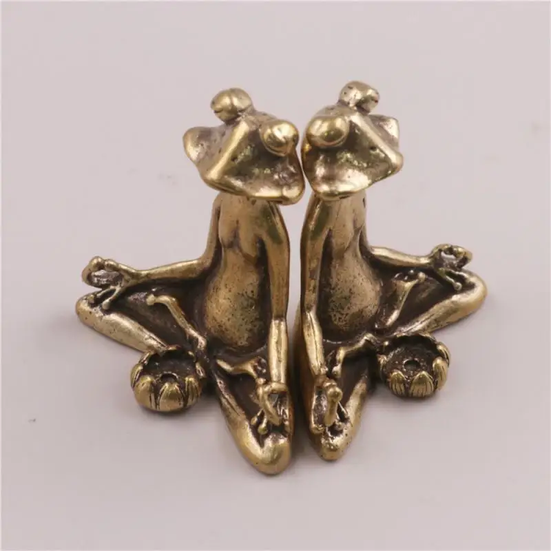 Ретро Бронзовая статуя лягушки скульптура горелка для благовоний винтажная