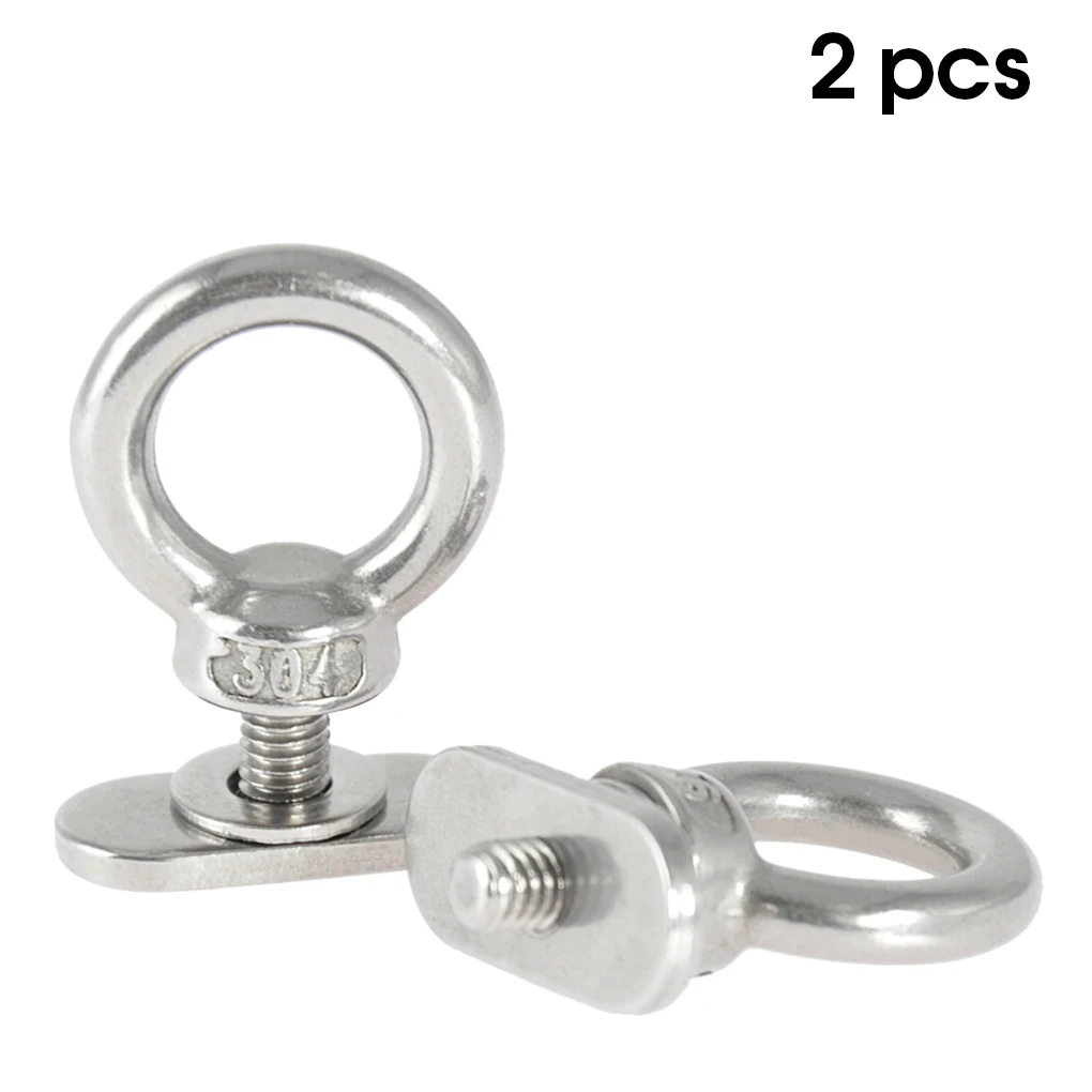 

2 Pieces Kayak Canoe Raft Track Mount Tie Down Eyelets Stainless Steel Lifting Eye Nuts Rust-resistant Rowing Parts