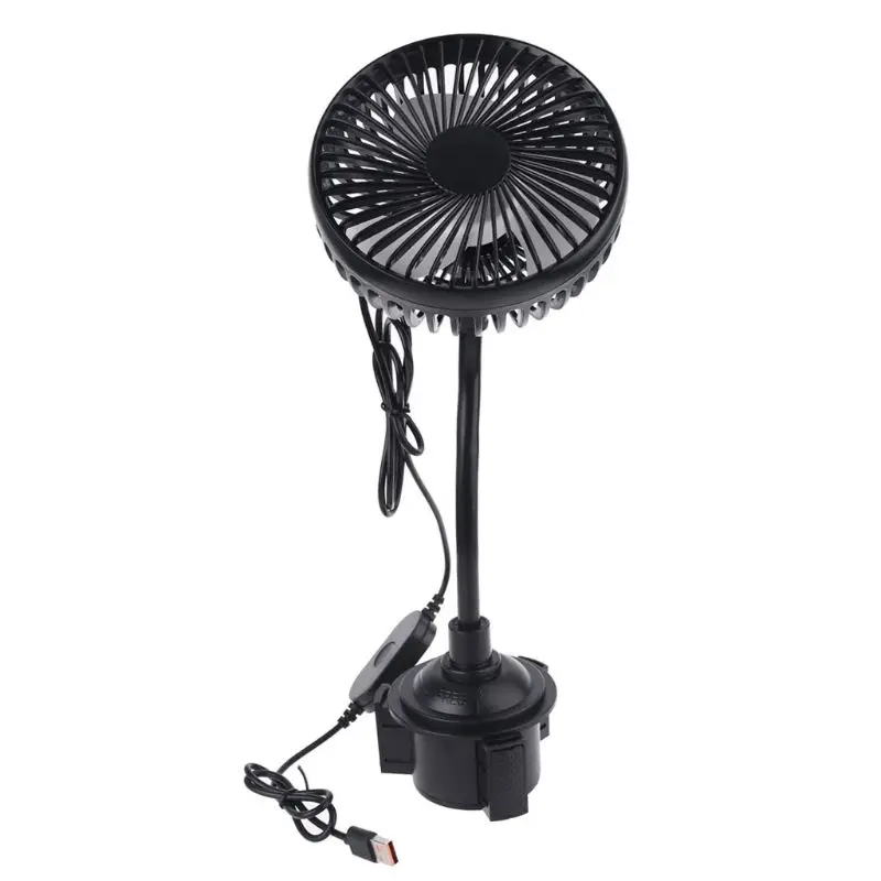

5V Car Cup Holder Fan Universal Adjustable Gooseneck Cup 3 Speed Control USB Fan QX2B