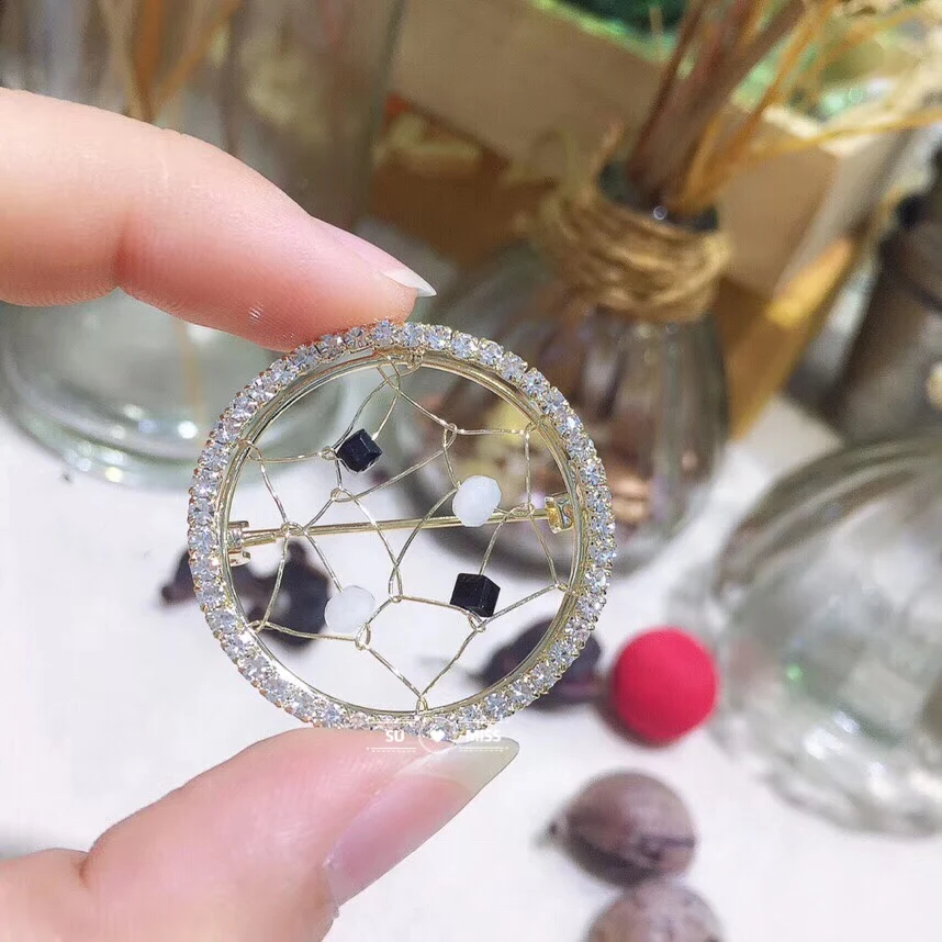 Free Shipping Gold Color Handmade Brooches for Women Round Brooch Pin Vintage Fashion Jewelry Accessories | Украшения и