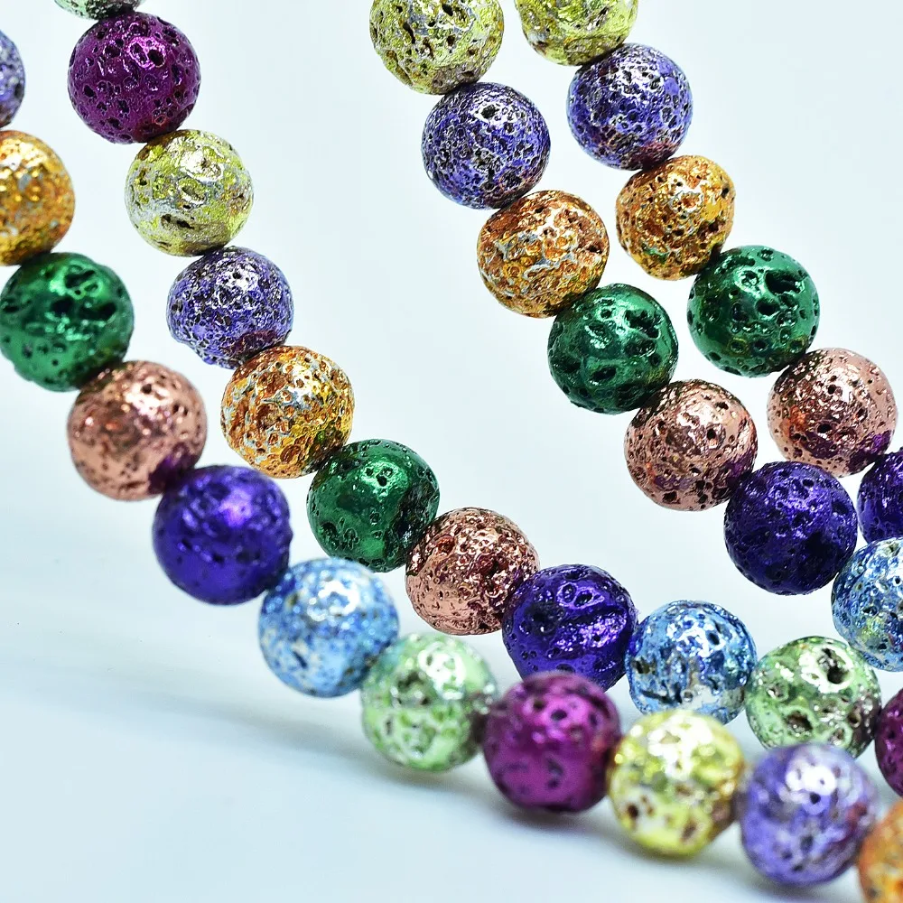 Круглые широкие бусины Asingeloo из лавового гематита с натуральным камнем нитка 10 мм