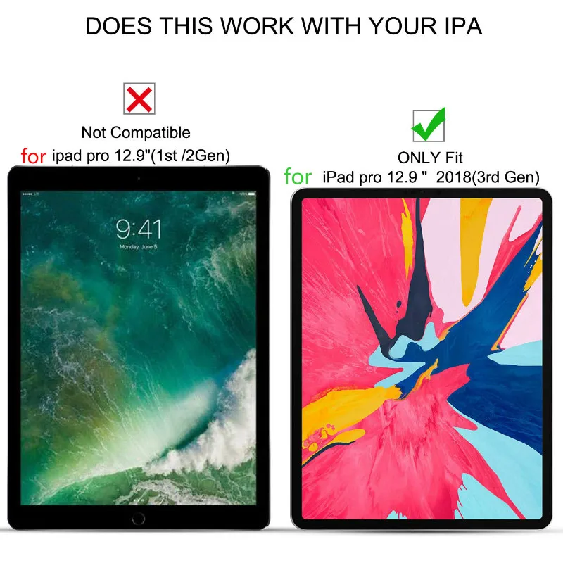 Чехол для нового iPad Pro 12 9 дюйма 2018 (3 го поколения) вращающийся на 360 градусов смарт