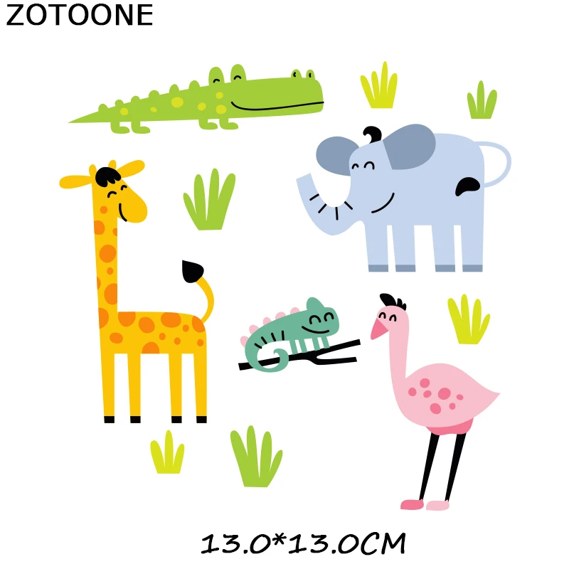 ZOTOONE Thermal Transfer Patch Cartoon Animal Set for Kids Iron on Bear Bird Stickers Clothing Diy T-shirt Appliques E | Дом и сад