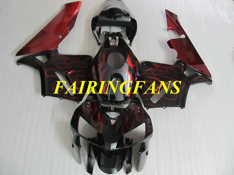 Набор обтекателей для HONDA CBR600RR F5 05 06 CBR 600 RR 600RR CBR600 2005 2006 Red Обтекатели с пламенем в
