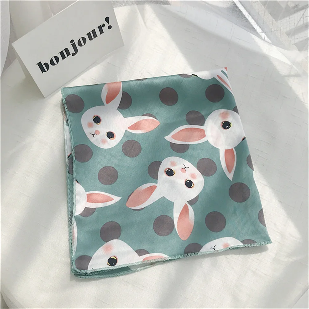 Корейская мода INS весенне осенний маленький шелковый шарф с рисунком животных