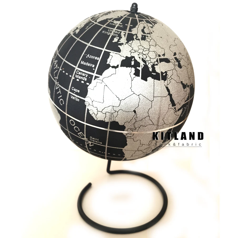 

Cork English Edition Globe World Map Decoration Earth Globe with Silver Base Geography Terrestrial Tellurion