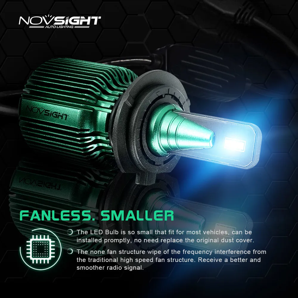 NOVSIGHT H7 Canbus светодиодный автомобильный светильник H4 6500K H11 H13 9005 9006 9007 10000LM|Передние