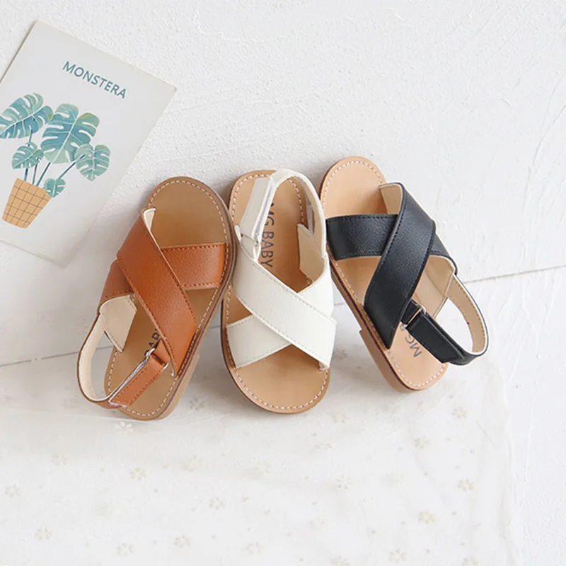 

Toddlers Boys Girls Sandals 2021 Summer Children's Beach Shoes Kids Fashion Sandals Cross-tied Anti-sliperry Soft Simple 2021
