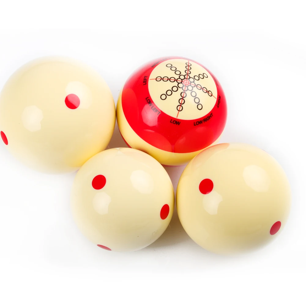 Billiard Pool Ball 52.5/57.2/61.5mm Red 6 Dot Spot Measly White/Double-sided Design Practice Training Cue | Спорт и развлечения