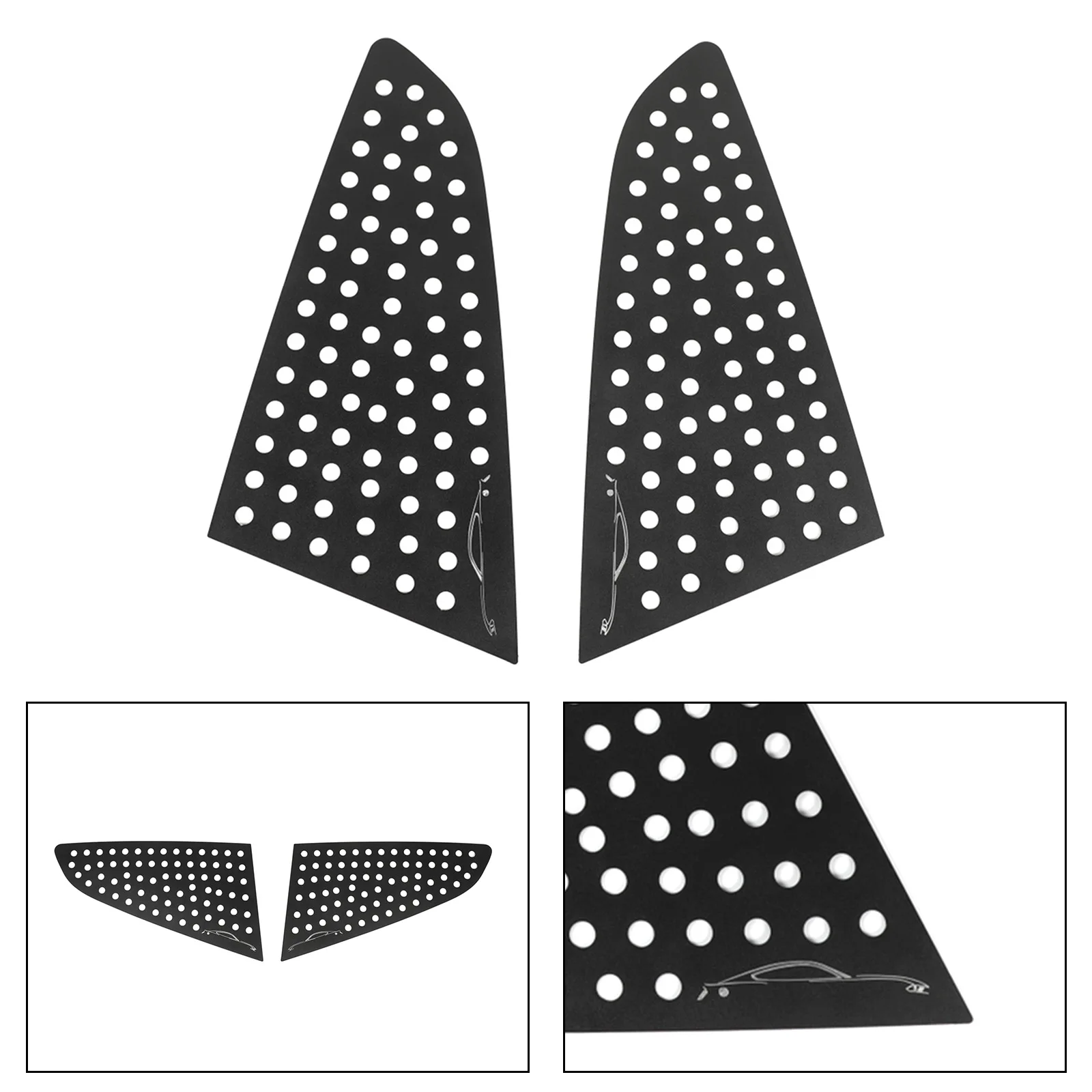 

Artudatech сплав черный Задний треугольный оконный жалюзи обшивка для Ford Mustang 2015-2019 автомобильные аксессуары